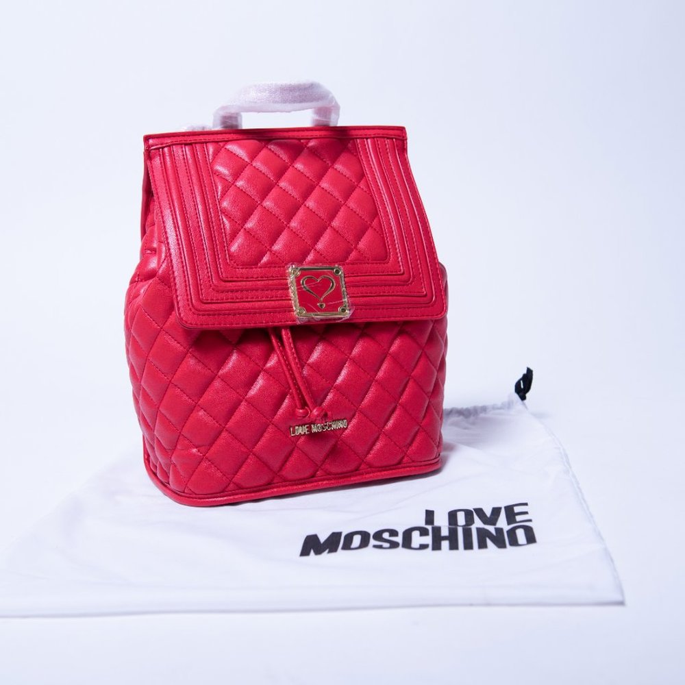 Love Moschino Convertible Backpack Purse Red NEW!